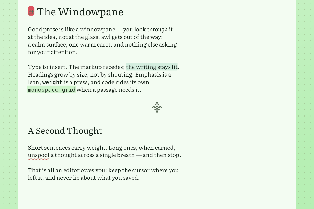 Gumtree world — a pale eucalyptus-green reading room.